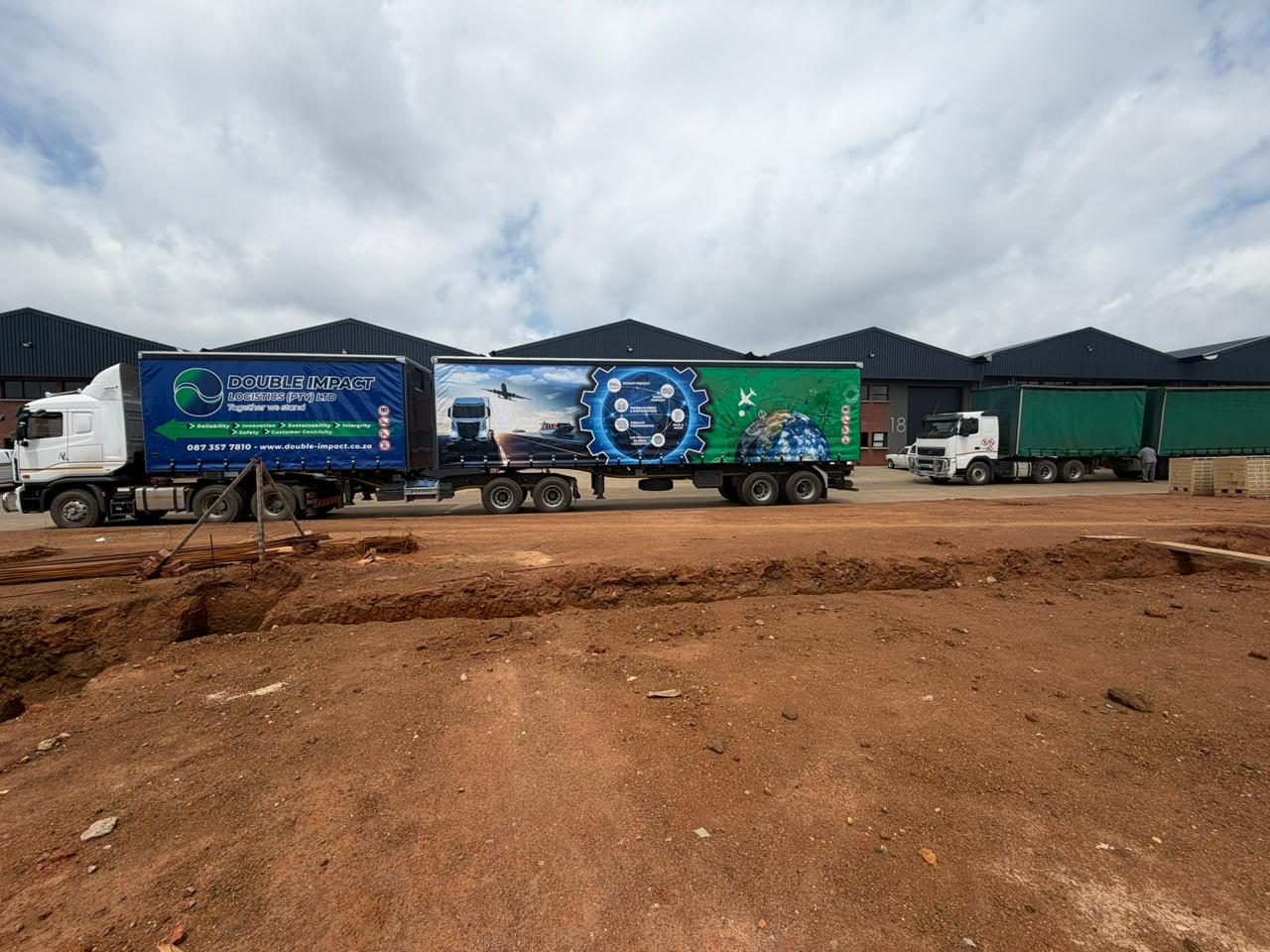 Double Impact Projects side-tippers on site