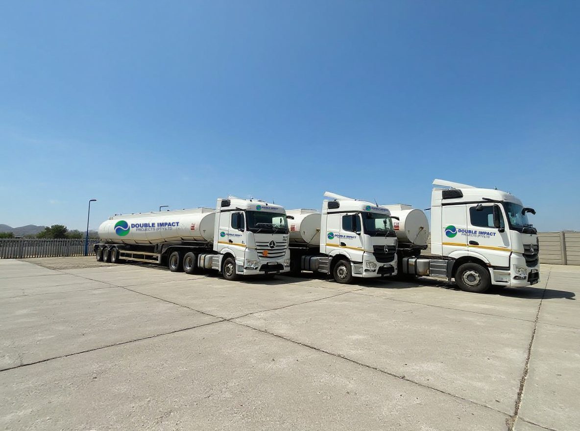 Double Impact Projects fleet of branded bulk fuel tankers