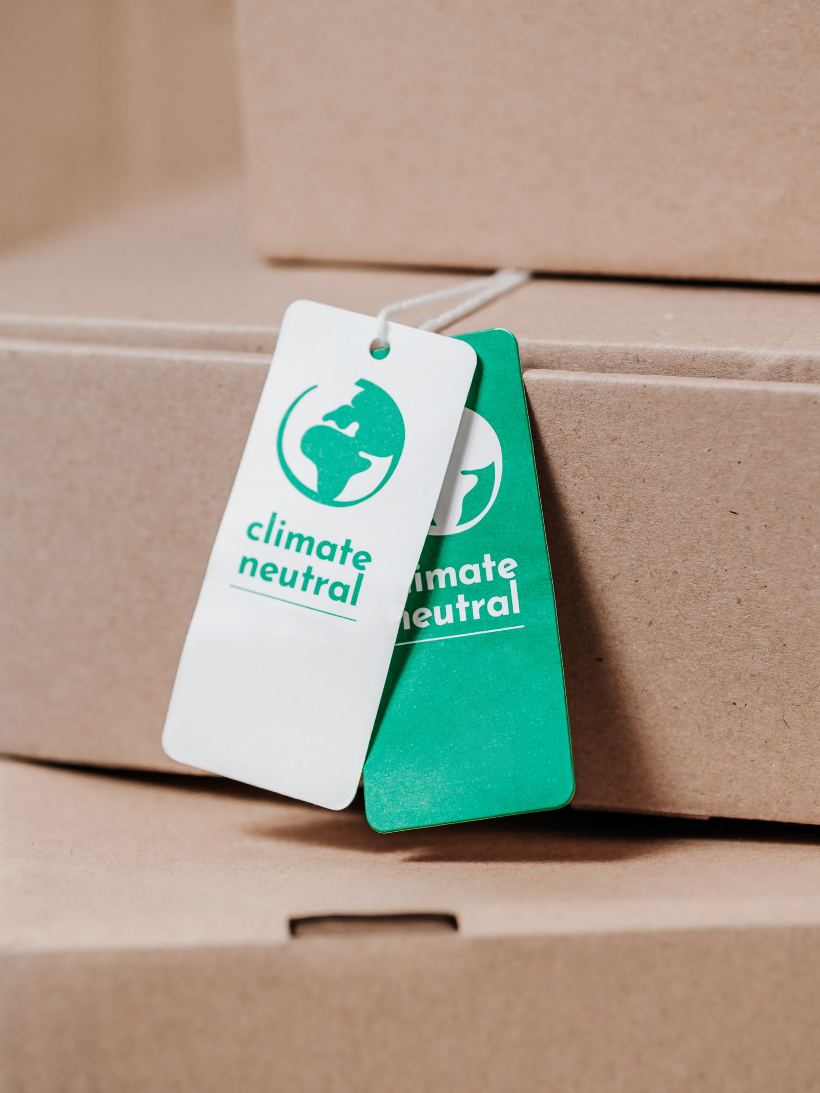 Climate neutral and carbon label concept
